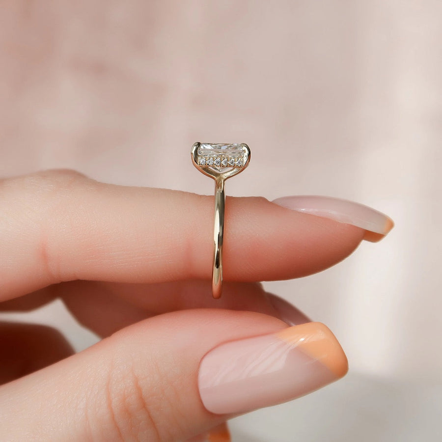 The Razor Radiant Solitaire Moissanite Ring - KNT - Engagement Rings, Wedding Bands & Fine Jewelry