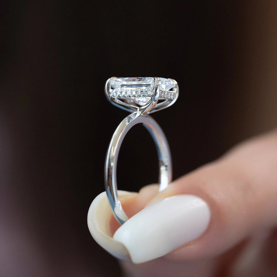 The Razor Radiant Solitaire Moissanite Ring - KNT - Engagement Rings, Wedding Bands & Fine Jewelry