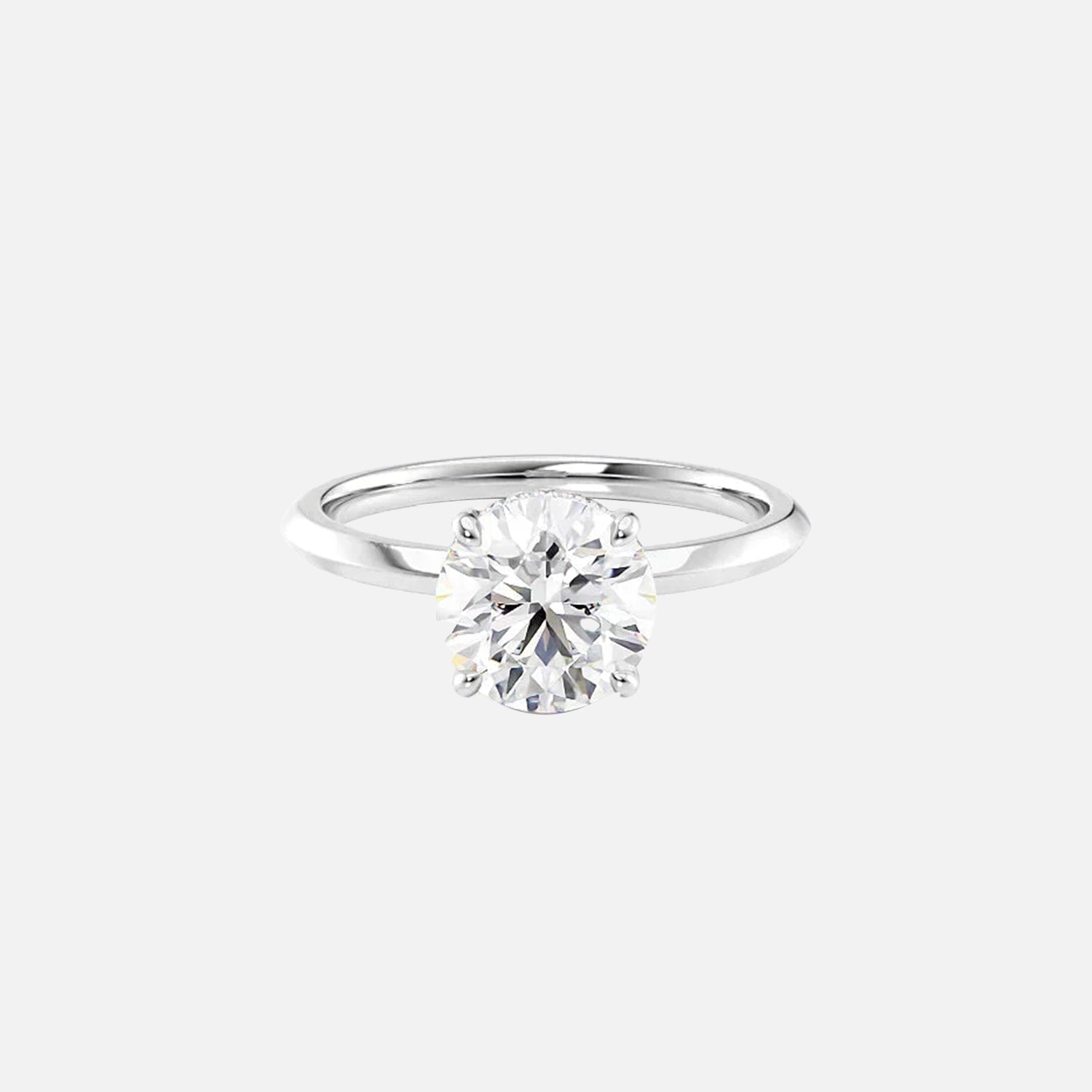 The Razor Round Solitaire Moissanite Ring - KNT - Engagement Rings, Wedding Bands & Fine Jewelry