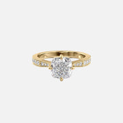 The Rebecca Cushion Moissanite Ring 14k Yellow Gold 001