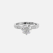  The Rebecca Cushion Moissanite Ring 18k White Gold 001