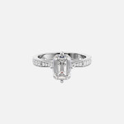  The Rebecca Emerald Moissanite Ring 14k White Gold 001