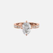  The Rebecca Oval Moissanite Ring 14k Rose Gold 001