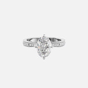  The Rebecca Oval Moissanite Ring 14k White Gold 001