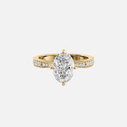  The Rebecca Oval Moissanite Ring 18k Yellow Gold 001