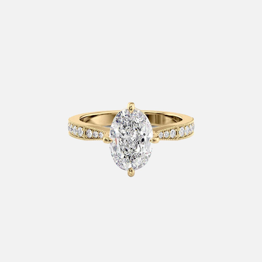  The Rebecca Oval Moissanite Ring 18k Yellow Gold 001