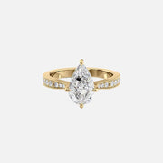 The Rebecca Pear Moissanite Ring 14k Yellow Gold 001