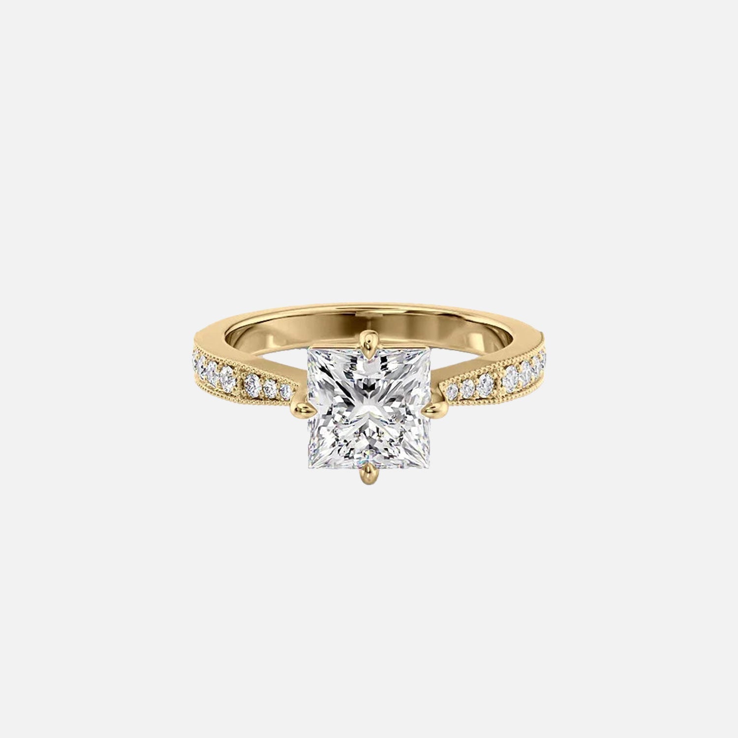 The Rebecca Princess Lab Diamond Ring 14k Yellow Gold 001