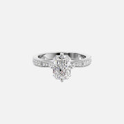  The Rebecca Radiant Moissanite Ring 14k White Gold 001