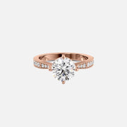  The Rebecca Round Moissanite Ring 18k Rose Gold 001