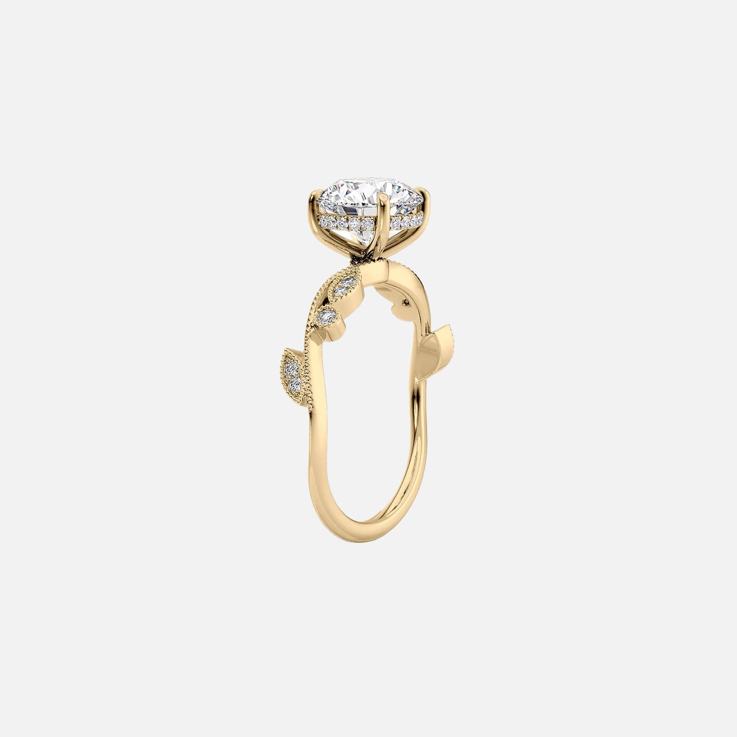  The Robin Pear Moissanite Ring 14k Yellow Gold 002