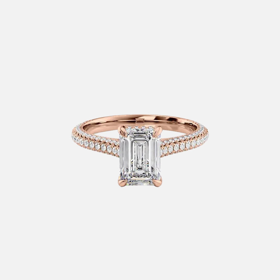 The Rosie Emerald Pave Moissanite Ring - KNT - Engagement Rings, Wedding Bands & Fine Jewelry
