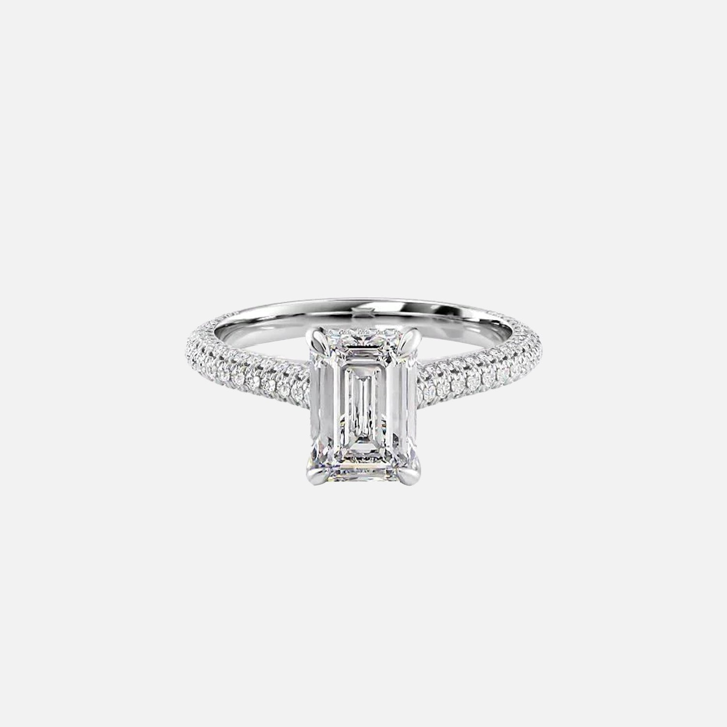 The Rosie Emerald Pave Moissanite Ring - KNT - Engagement Rings, Wedding Bands & Fine Jewelry