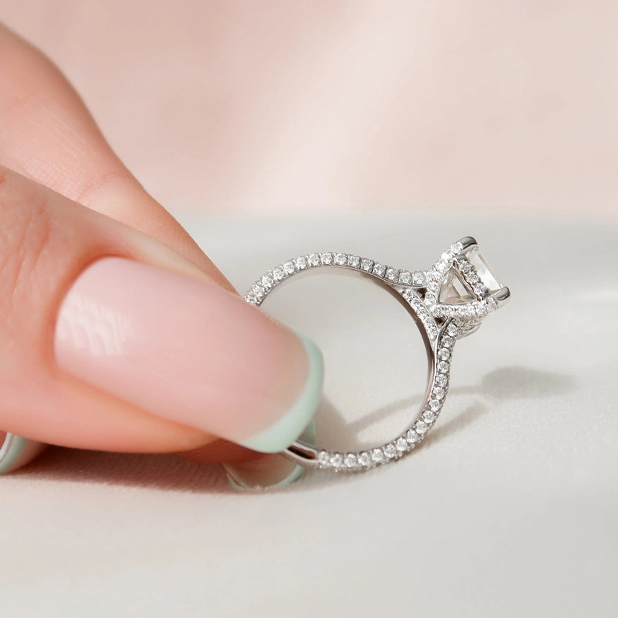 The Rosie Emerald Pave Moissanite Ring - KNT - Engagement Rings, Wedding Bands & Fine Jewelry
