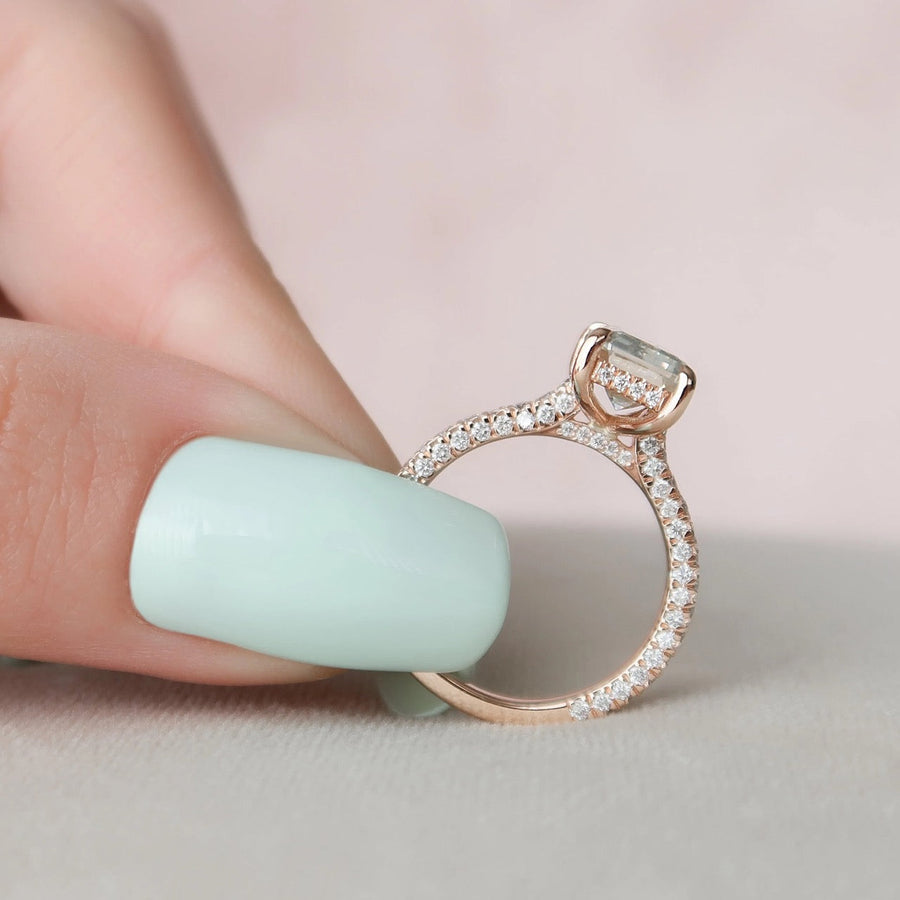 The Rosie Emerald Pave Moissanite Ring - KNT - Engagement Rings, Wedding Bands & Fine Jewelry
