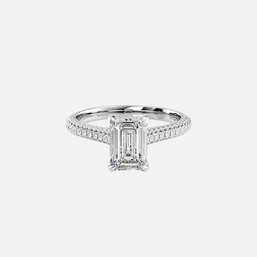 The Rosie Emerald Pave Moissanite Ring - KNT - Engagement Rings, Wedding Bands & Fine Jewelry
