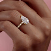 The Rosie Pear Pave Moissanite Ring - KNT - Engagement Rings, Wedding Bands & Fine Jewelry