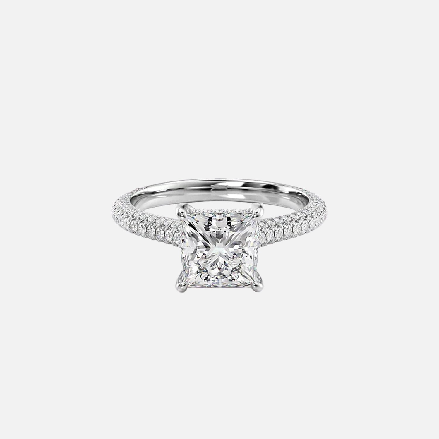The Rosie Princess Pave Moissanite Ring - KNT - Engagement Rings, Wedding Bands & Fine Jewelry