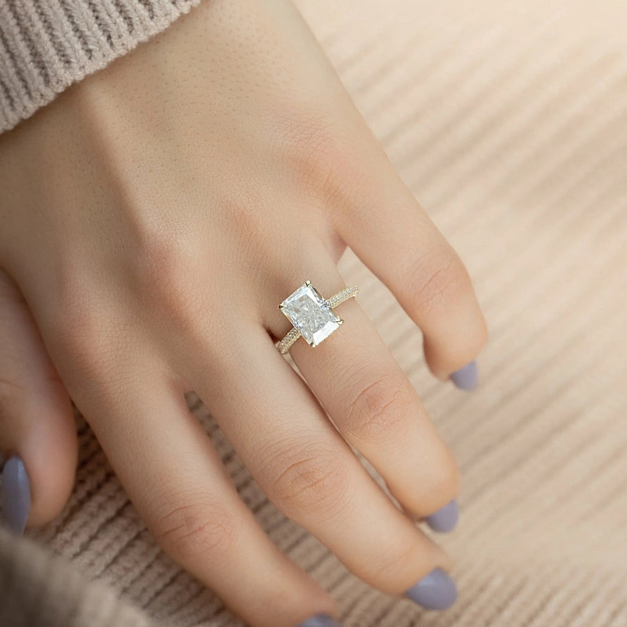 The Rosie Radiant Pave Moissanite Ring - KNT - Engagement Rings, Wedding Bands & Fine Jewelry