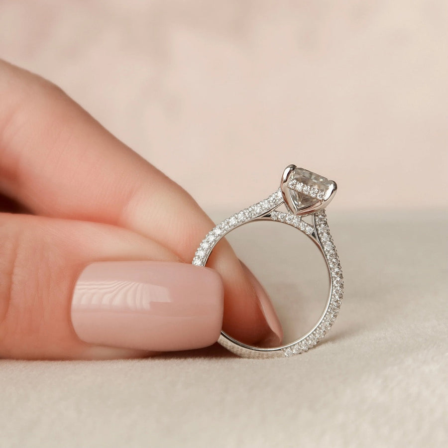 The Rosie Radiant Pave Moissanite Ring - KNT - Engagement Rings, Wedding Bands & Fine Jewelry