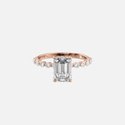  The Round Khloe Emerald Lab Diamond Ring 14k Rose Gold 001