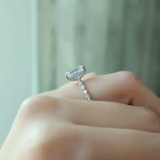  The Round Khloe Emerald Lab Diamond Ring 14k White Gold 003