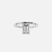  The Round Khloe Emerald Lab Diamond Ring 18k White Gold 001