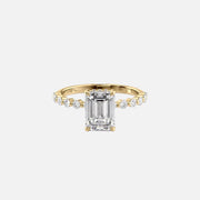  The Round Khloe Emerald Lab Diamond Ring 18k Yellow Gold 001