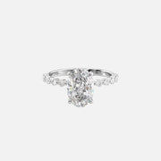  The Round Khloe Oval Lab Diamond Ring 14k White Gold 001
