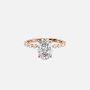  The Round Khloe Oval Lab Diamond Ring 18k Rose Gold 001