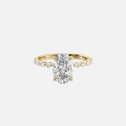  The Round Khloe Oval Lab Diamond Ring 18k Yellow Gold 001