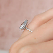  The Round Khloe Pear Moissanite Ring 14k White Gold 004 Final