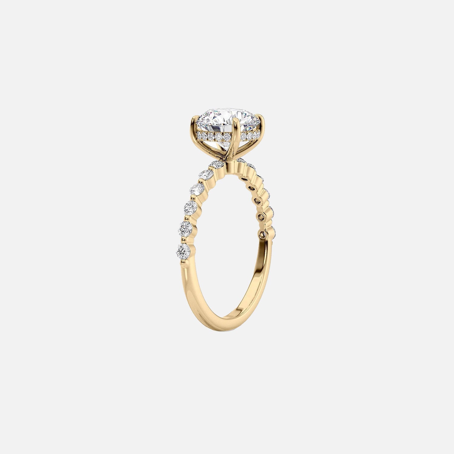  The Round Khloe Pear Moissanite Ring 14k Yellow Gold 002