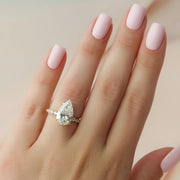  The Round Khloe Pear Moissanite Ring 14k Yellow Gold 004 Final