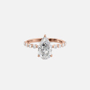  The Round Khloe Pear Moissanite Ring 18k Rose Gold 001
