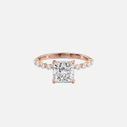  The Round Khloe Princess Lab Diamond Ring 14k Rose Gold 001
