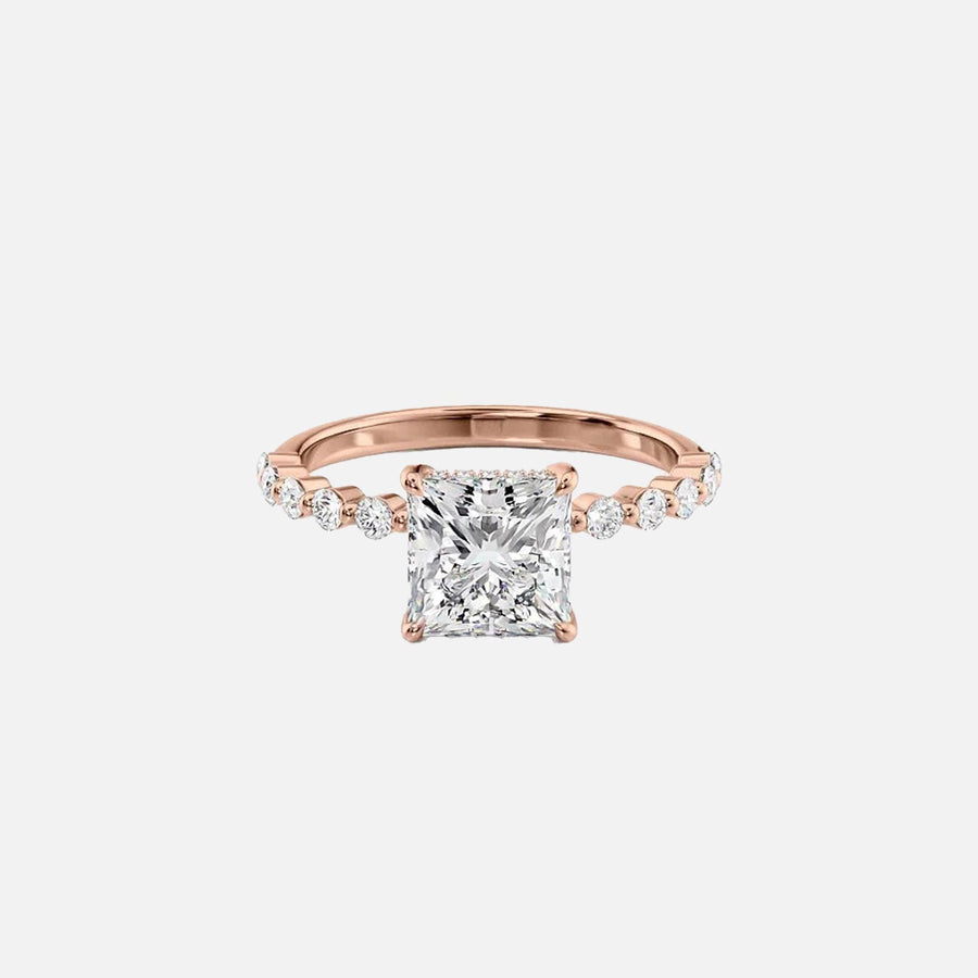  The Round Khloe Princess Lab Diamond Ring 14k Rose Gold 001