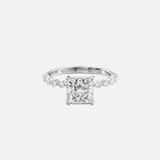  The Round Khloe Princess Lab Diamond Ring 14k White Gold 001