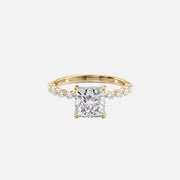 The Round Khloe Princess Lab Diamond Ring 14k Yellow Gold 001
