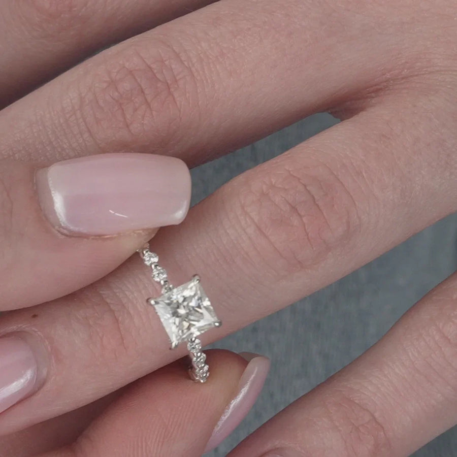  The Round Khloe Princess Moissanite Ring 14k White Gold 003 Final