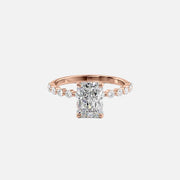  The Round Khloe Radiant Lab Diamond Ring 18k Rose Gold 001