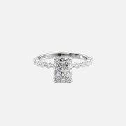  The Round Khloe Radiant Lab Diamond Ring 18k White Gold 001