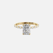  The Round Khloe Radiant Lab Diamond Ring 18k Yellow Gold 001