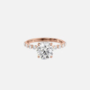  The Round Khloe Round Lab Diamond Ring 14k Rose Gold 001