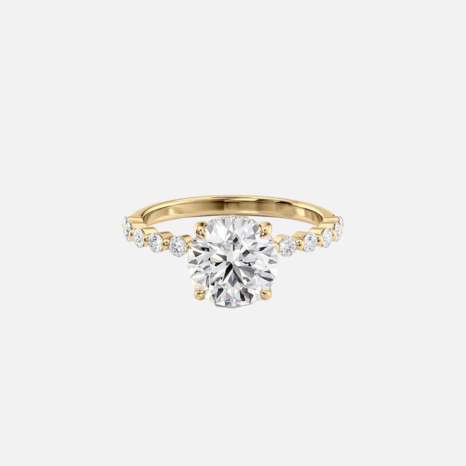 The Round Khloe Round Lab Diamond Ring 14k Yellow Gold 001