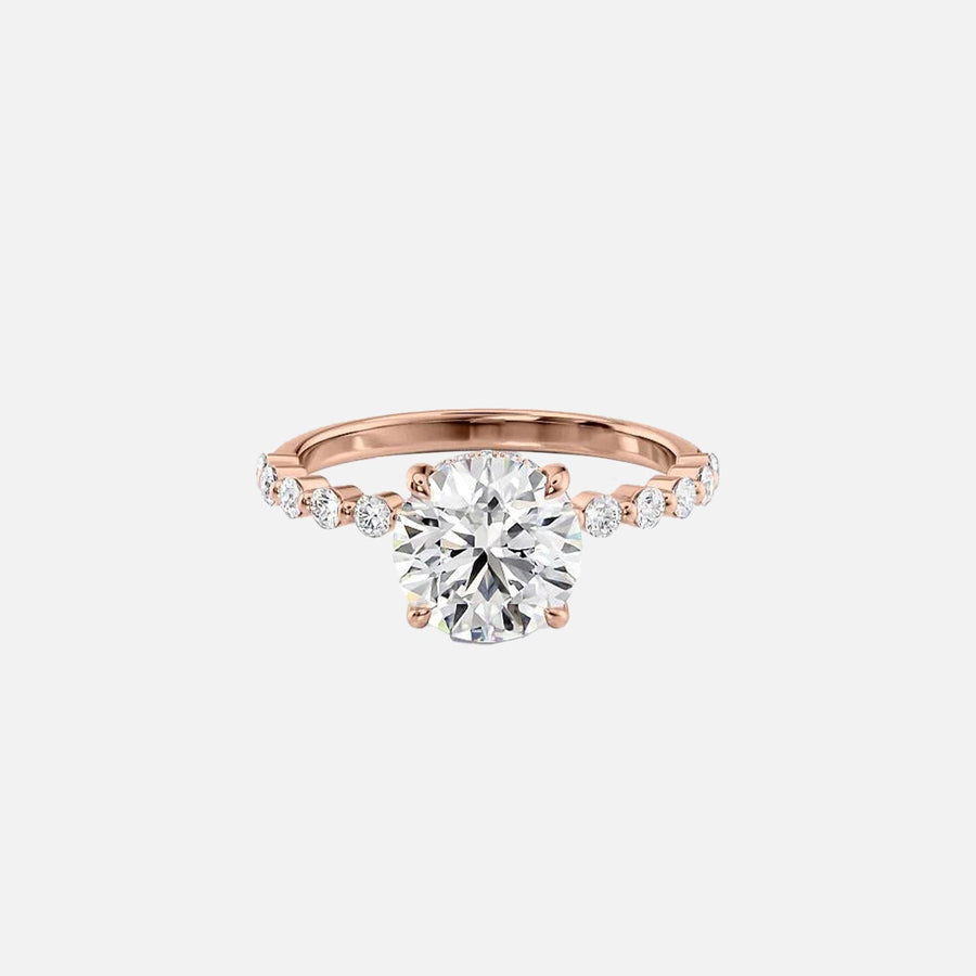  The Round Khloe Round Lab Diamond Ring 18k Rose Gold 001