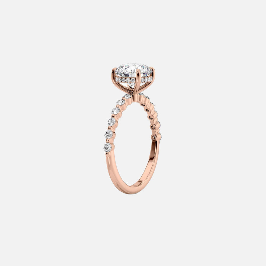  The Round Khloe Round Lab Diamond Ring 18k Rose Gold 002