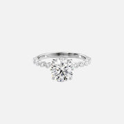  The Round Khloe Round Lab Diamond Ring 18k White Gold 001
