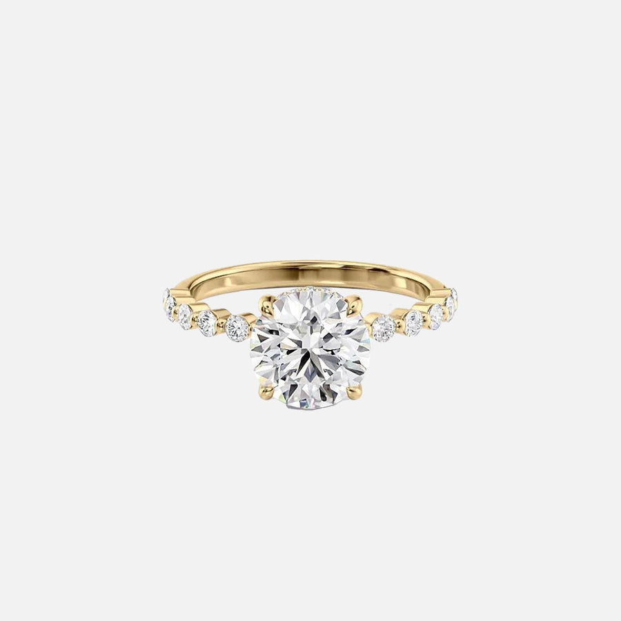  The Round Khloe Round Lab Diamond Ring 18k Yellow Gold 001