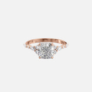  The Round Kristen Cushion Lab Diamond Ring 14k Rose Gold 001